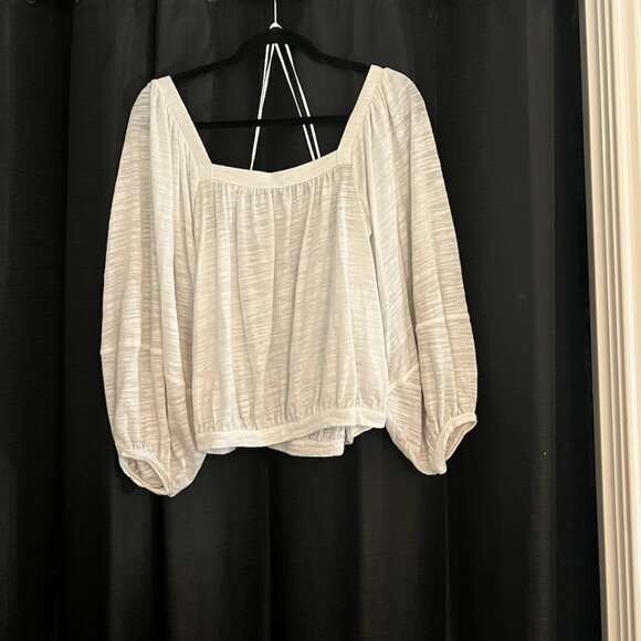NWOT Free People Sweet Goodbye Square Neck White Top - Picture 3 of 5